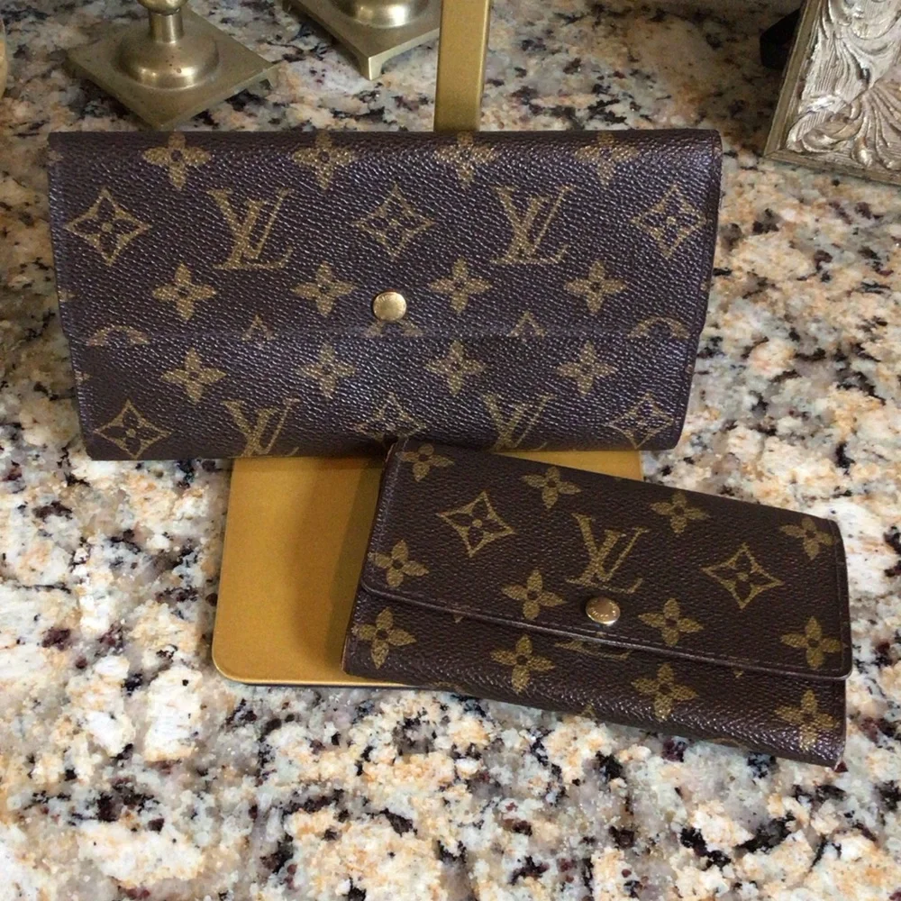 Louis Vuitton Long Short Portereuille Sarah Monogram set need zipper pulls